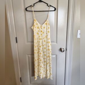 ROLLA'S Yellow Floral Midi Dress
